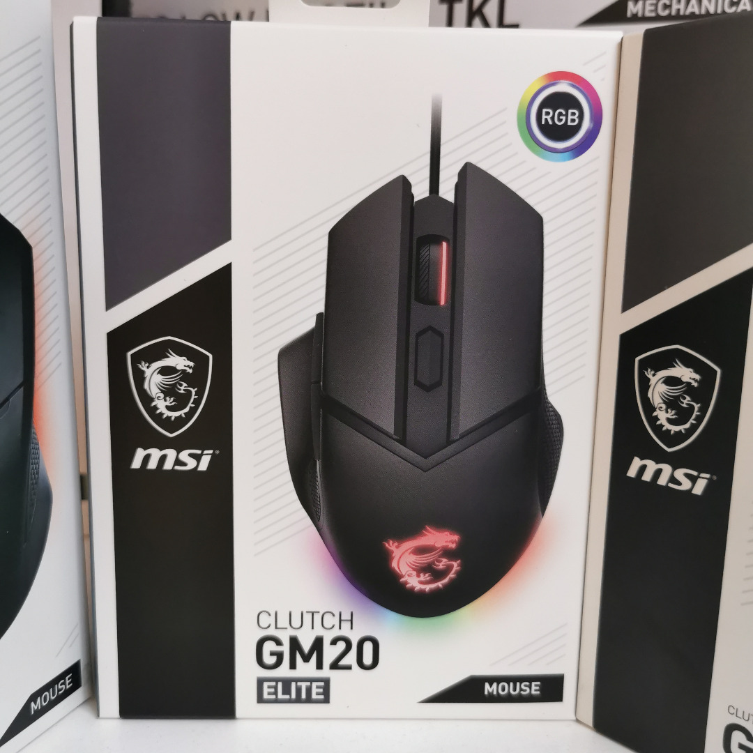 MSI Clutch GM20 Elite Gaming Mouse with RGB Mystic Light 6400 DPI