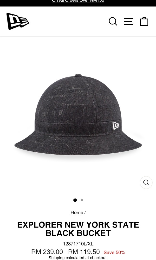 New Era Explorer New York State black bucket hat, Men's Fashion