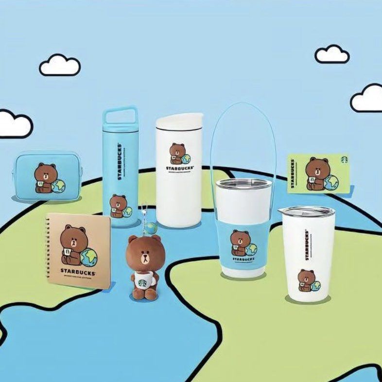 NEW Starbucks x LINE Friends Earth Day Collection Brown Limited Edition