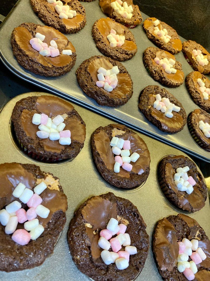 Nutella Marshmallow Stuffed Brownies, Food & Drinks, Homemade Bakes on