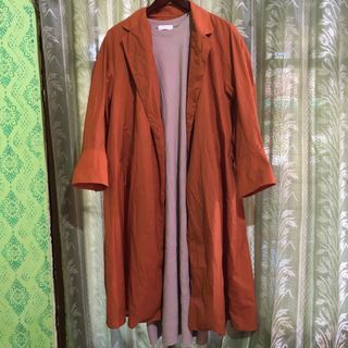 One Set Korean Teracotta Brick Long Blazer Dress Include Inner + outer Dress Korea Lengan Balon