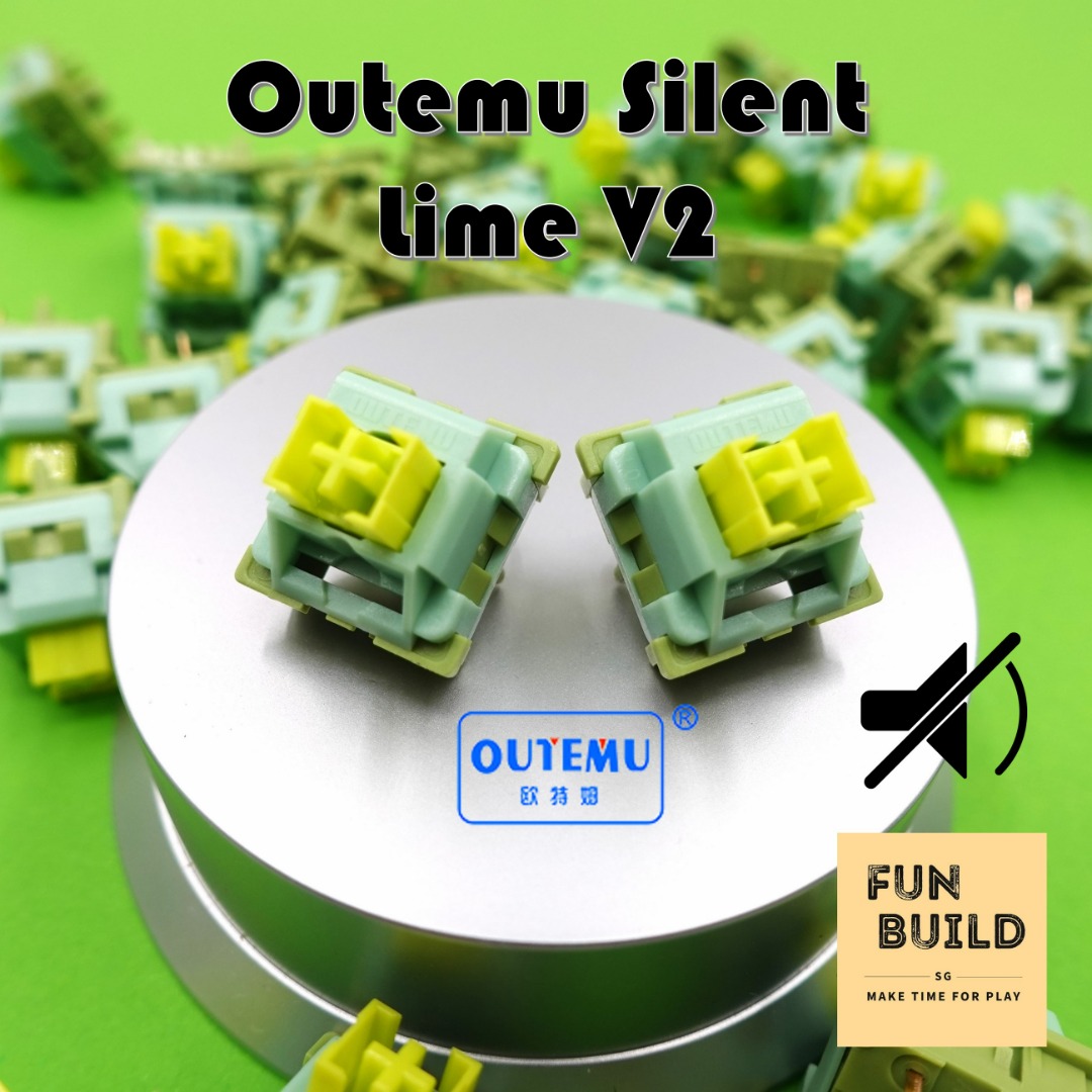 Outemu Lime V2 Silent Switches for Mechanical Keyboard, Computers