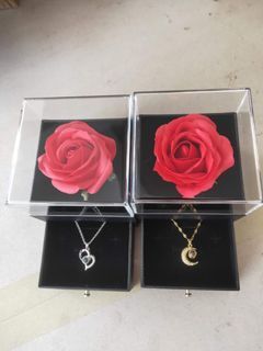 Preserved Single Rose Box with necklace for Mother’s day/ Valentines /Birthday/ Monthsary/ Aniversar