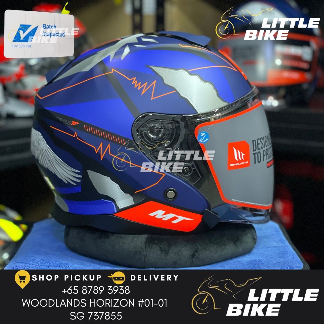 PSB APPROVED MT Helmets Thunder 3 SV Jet Garzo 2021 A07 matt blue