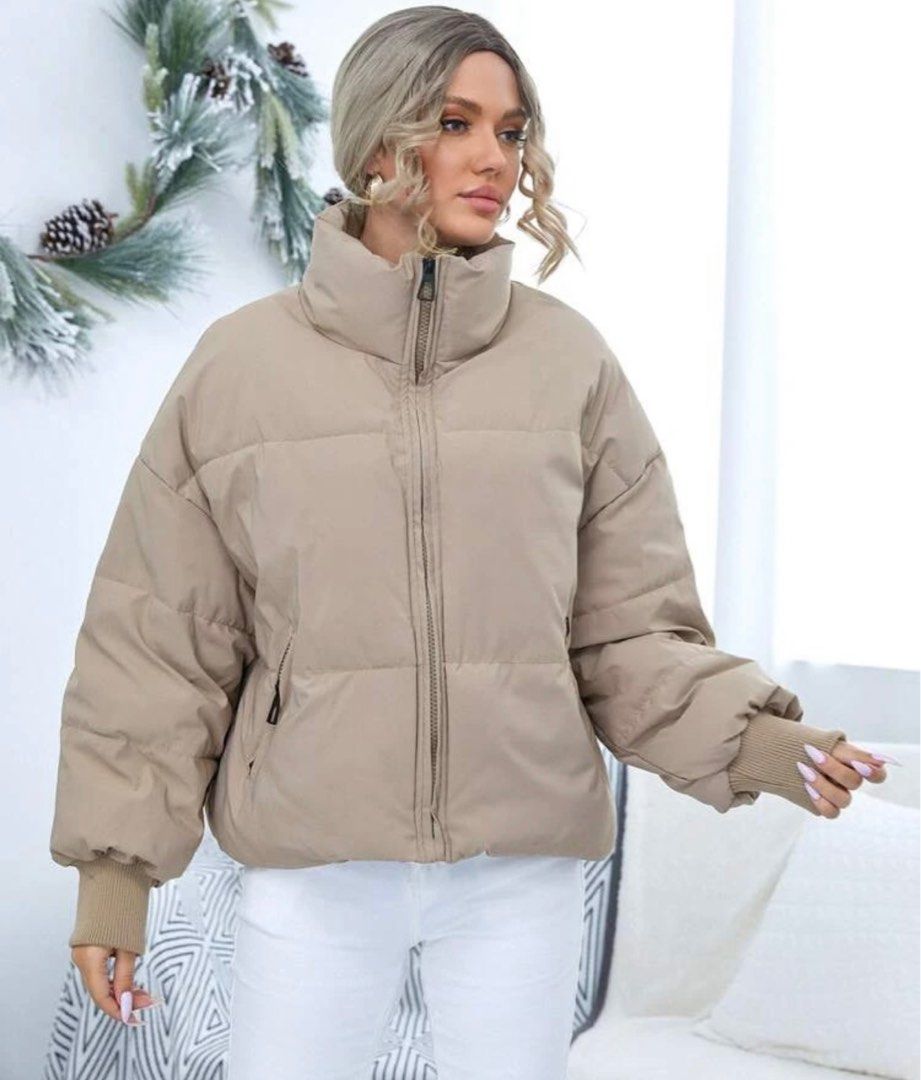 Shein beige puffer coat