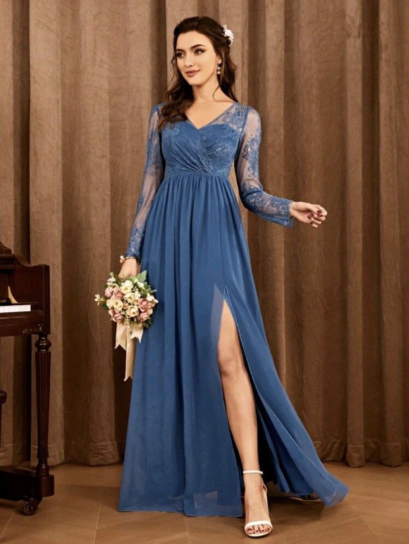 A-Line Slip Dress Sweetheart Neckline Ruffle Sleeve Tulle Bridesmaid D –  Avadress