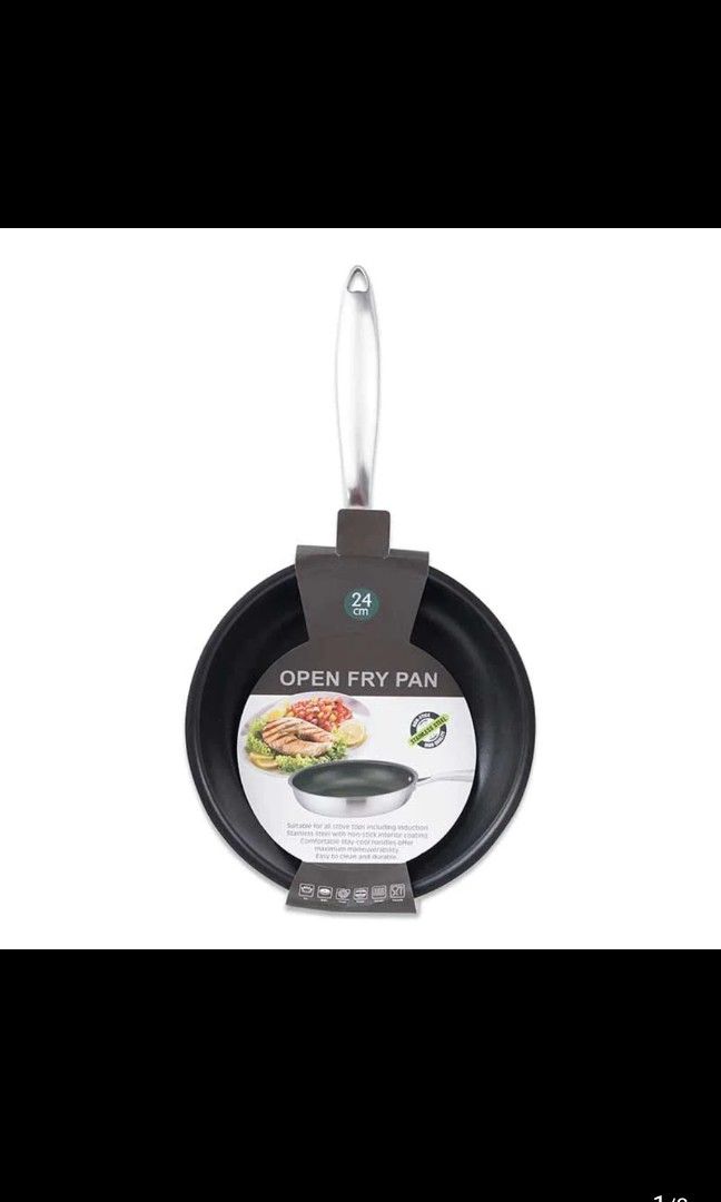 Stainless Steel Nonstick Frypan 24/28 cm open /deep with induction