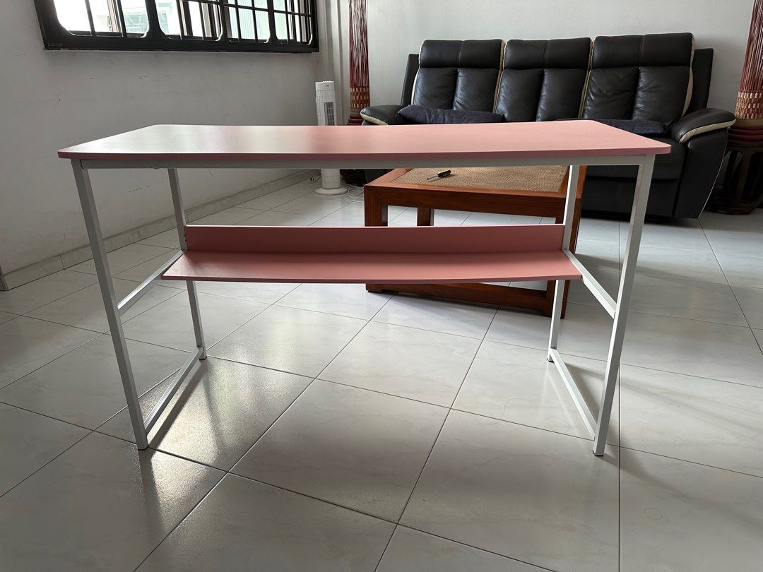 Study Table Pink, Furniture & Home Living, Furniture, Tables & Sets on