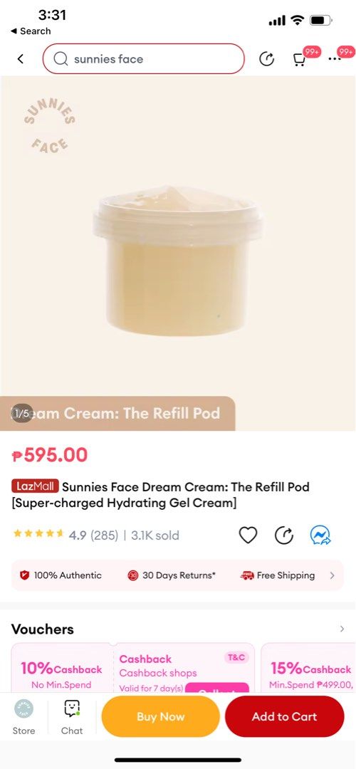 SUNNIES FACE dream cream refill, Beauty & Personal Care, Face, Face