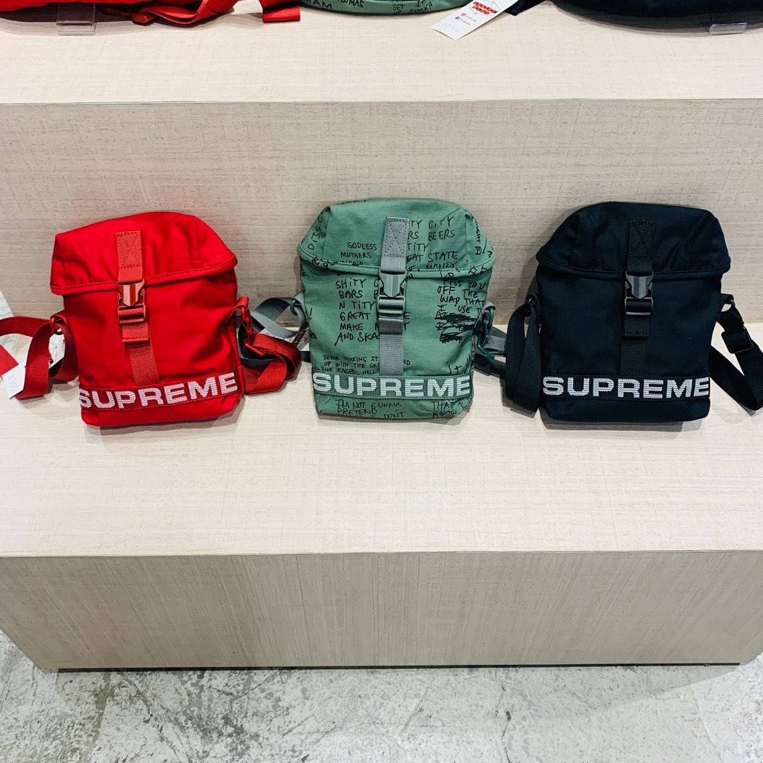 Supreme Field-Side Bag Olive Gonz, Black, Red, Men's Fashion, Bags