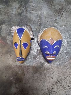 Vintage 50s Handmade Primitive African Clay Mask