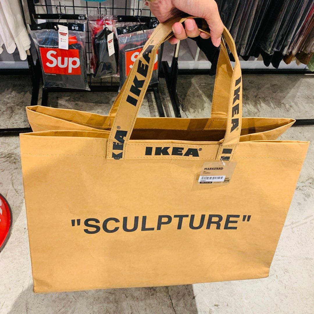 Ikea x Off White tote bag size M, Luxury, Bags & Wallets on Carousell