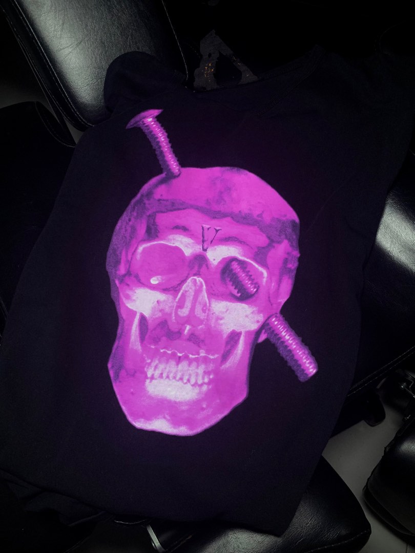 Vlone skull purple tee Men s Fashion Tops Sets Tshirts Polo