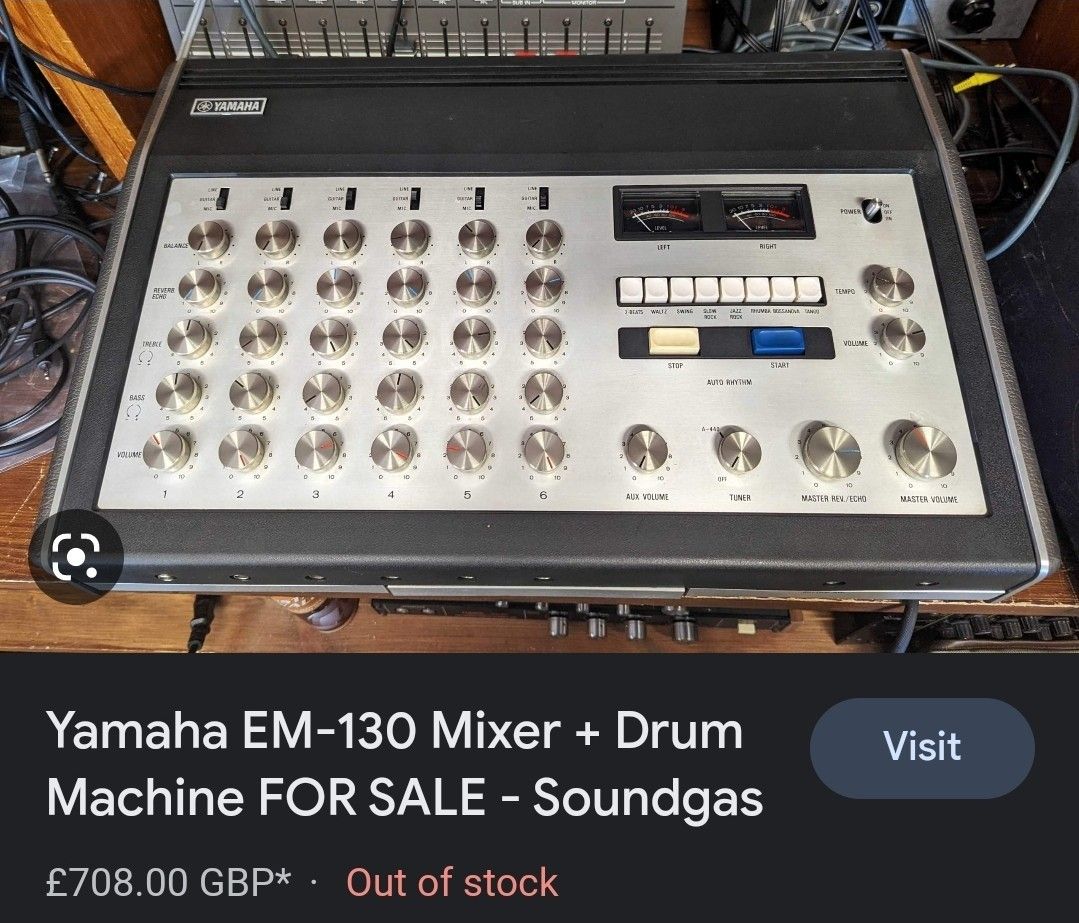Yamaha EM130 Vintage Analog Beatbox Drum Machine Mixer Amplifier with