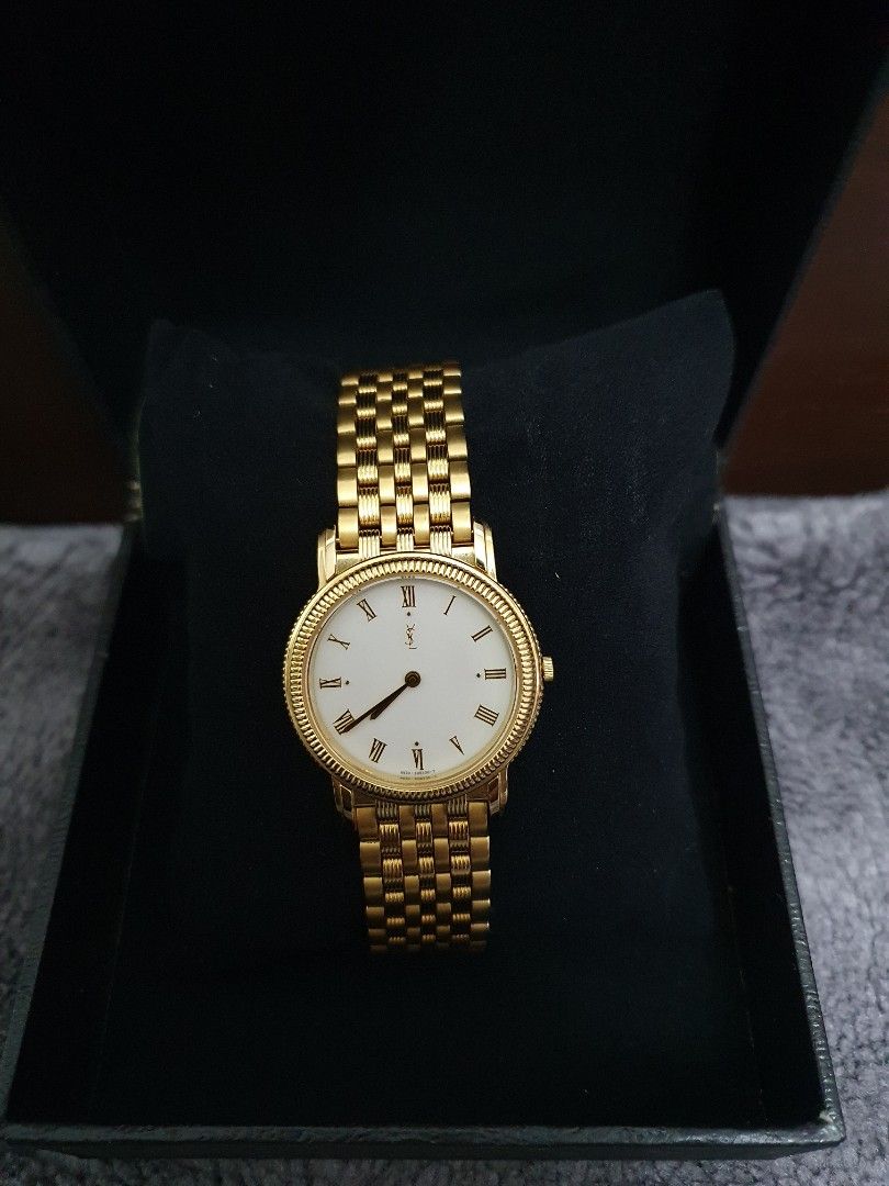 Ysl gold watch new arrivals