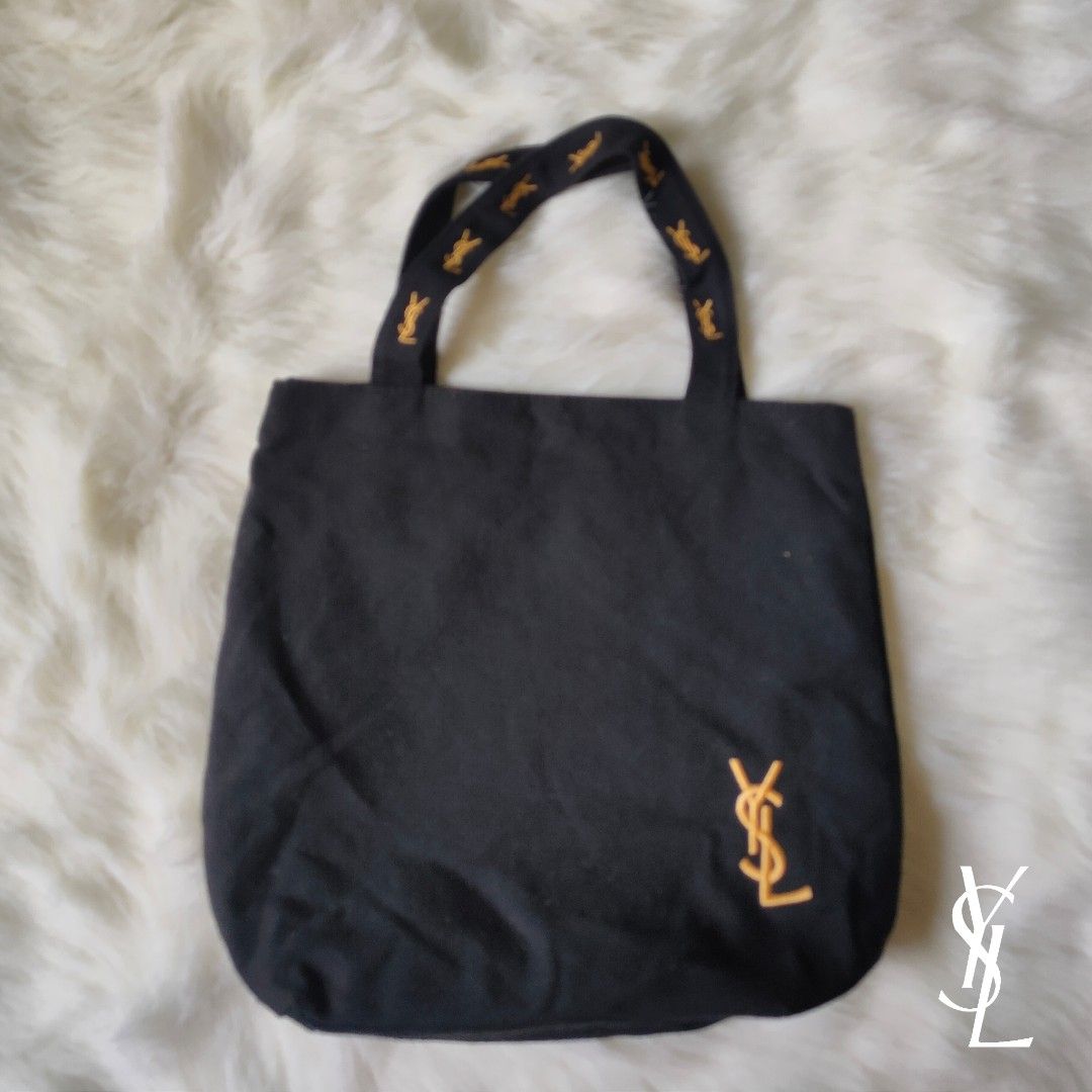 Yves Saint Laurent Black Canvas Vip Gift Parfums Tote Bag YSL shopping bag  NEW