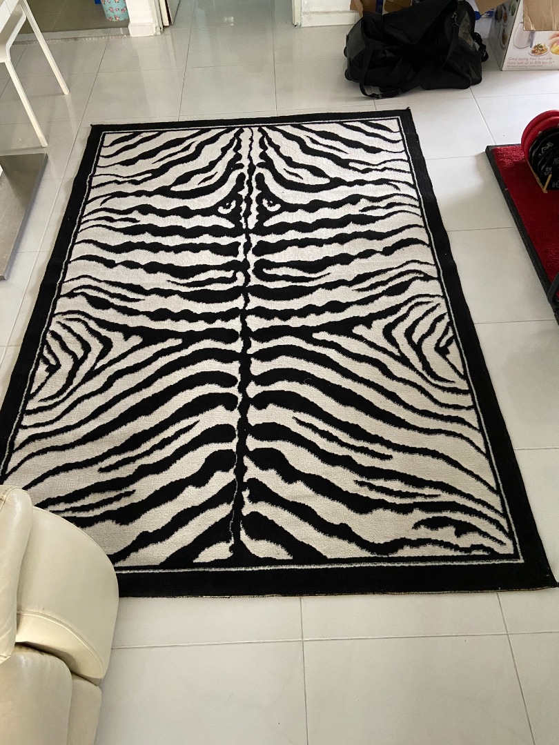 Zebra Carpet, Furniture & Home Living, Home Decor, Carpets, Mats ...