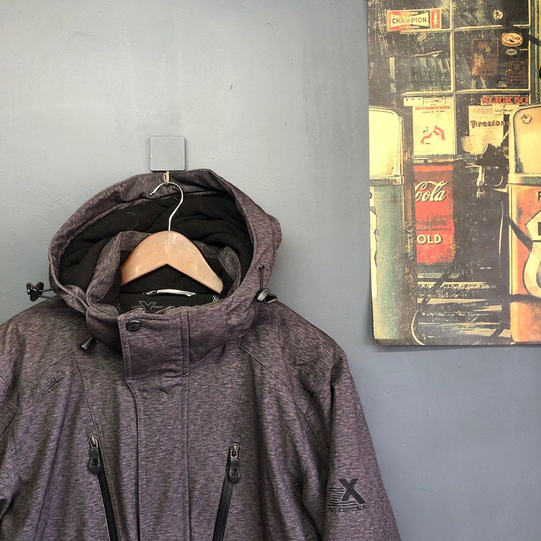 ZXBLK BY ZEROXPOSUR JACKET WATER RESISTANT CHARCOAL GRAY