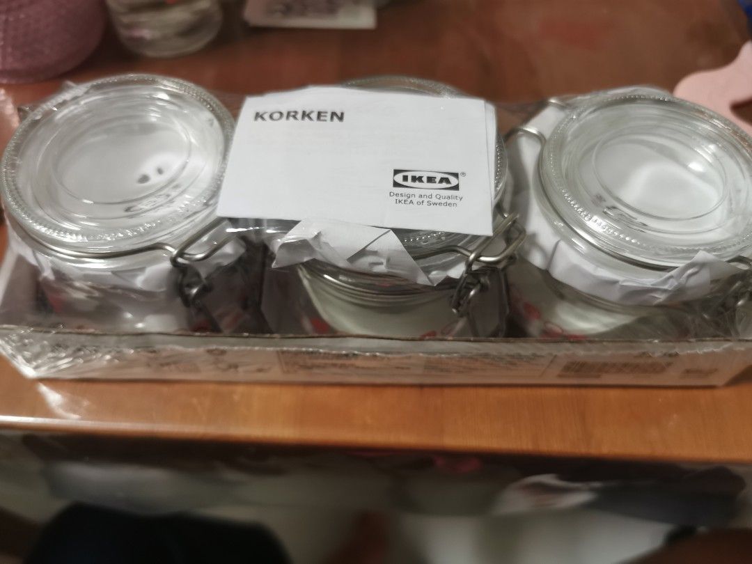 KORKEN Jar with lid, clear glass, Height: 4 Diameter: 4 3/8 - IKEA