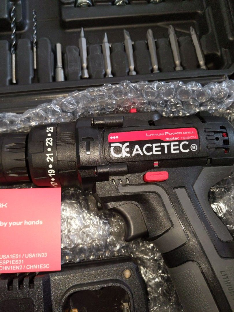 18V power hammer drill driver, Lithium battery cordless , full kit, complete screwdriver bits