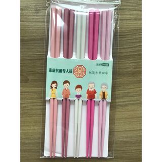 馬卡龍粉色系合金筷5雙組