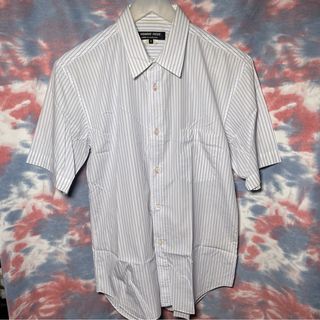 85% new Comme Des Garcons Homme Two Stripes Short Sleeve Shirt Size M CDG Blue and white striped short sleeve T-shirt629767210446111127