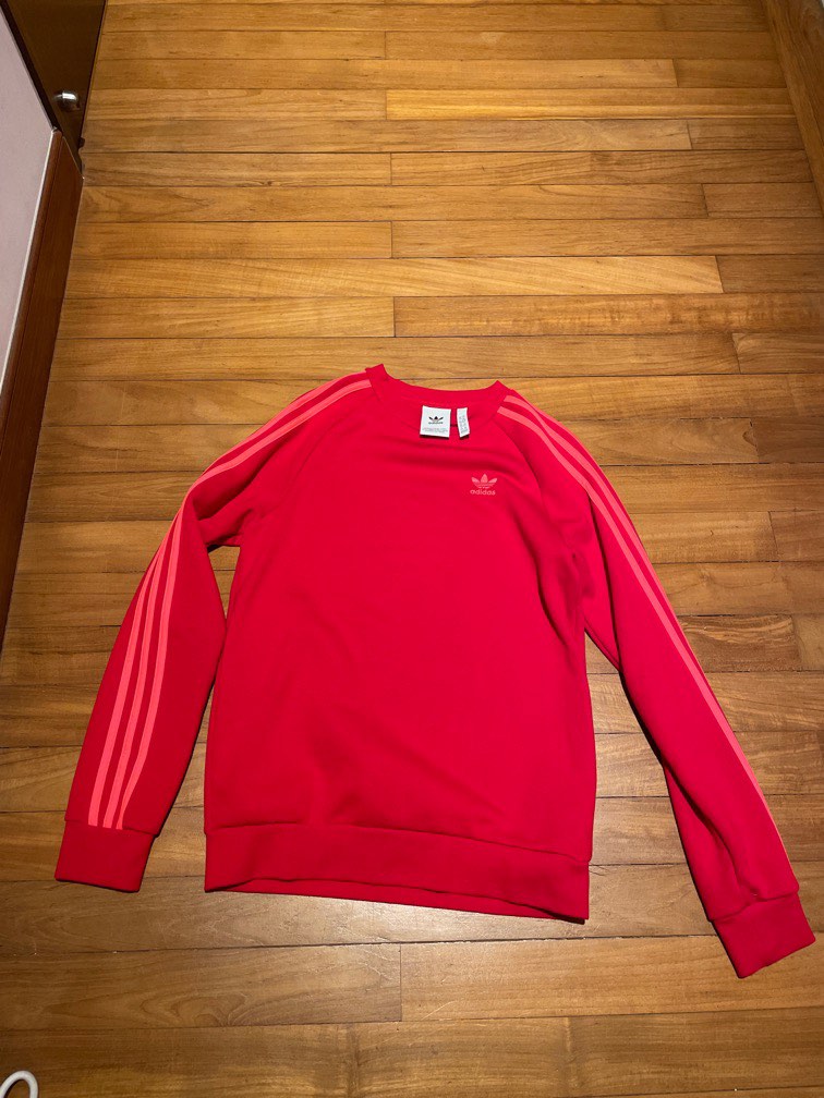 Red on sale adidas sweater