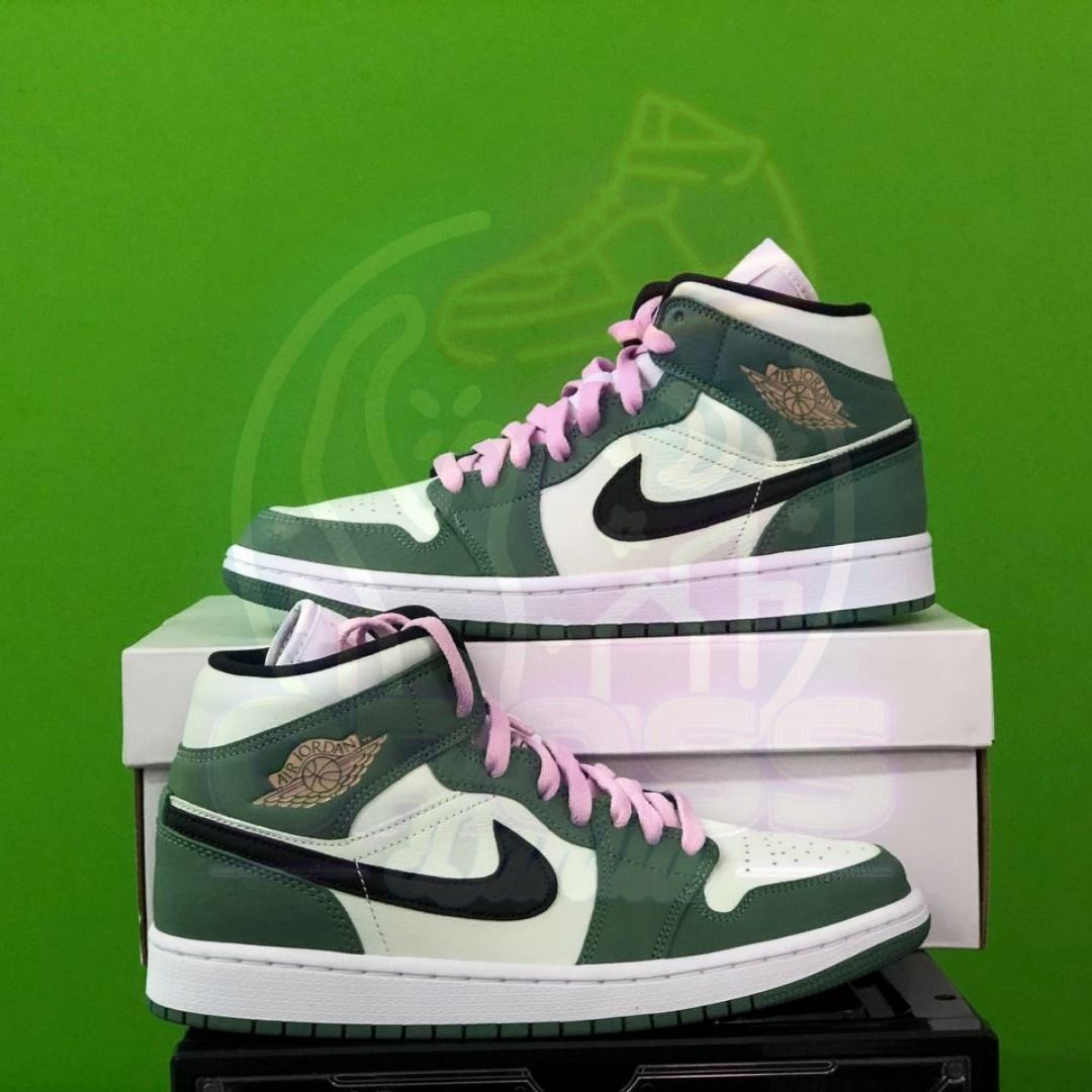 wmns air jordan 1 mid dutch green