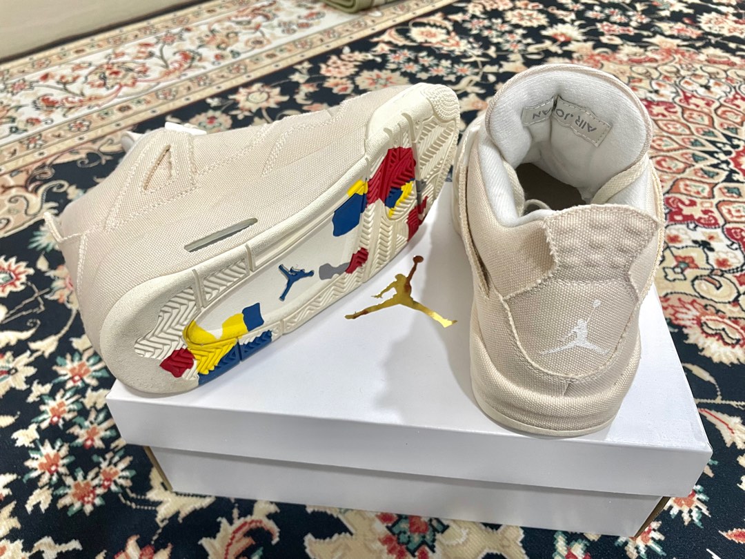 Air jordan 4 Retro Canvas in sail, Women's Fashion, Footwear, Sneakers