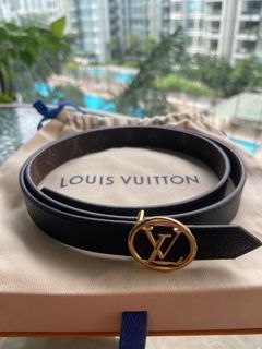 Authentic Louis Vuitton Damier Azur LV Initiales 30mm Reversible Women's  Belt