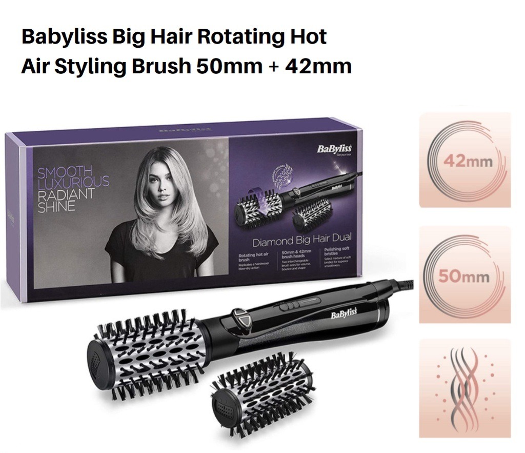 BaByliss Big Hair Rotating Hot Air Styling Brush 42mm 50mm