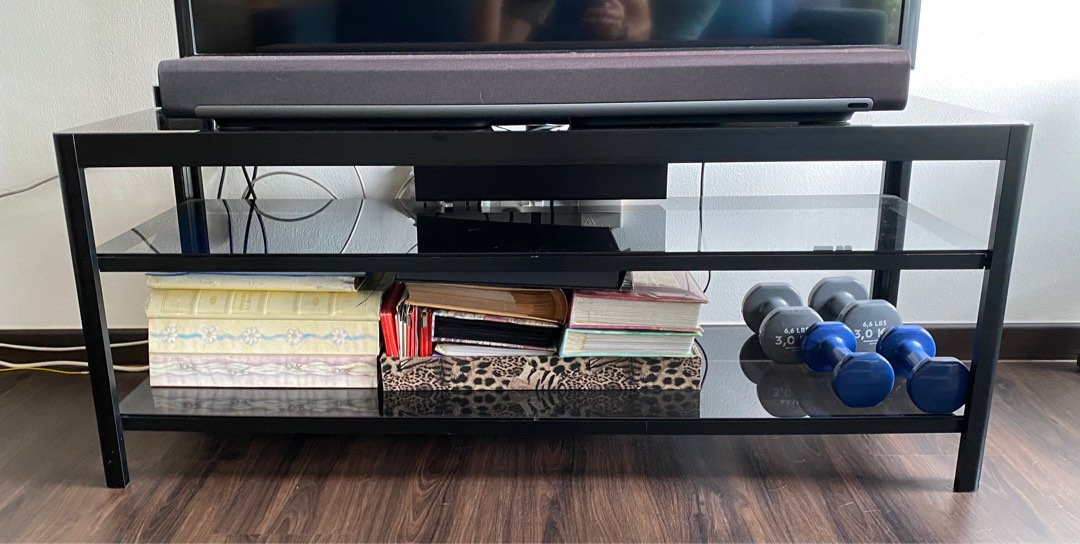 Black IKEA TV Console, Furniture & Home Living, Furniture, TV Consoles