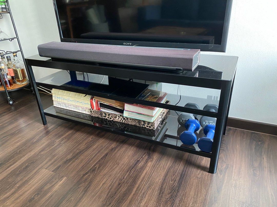 Black IKEA TV Console, Furniture & Home Living, Furniture, TV Consoles