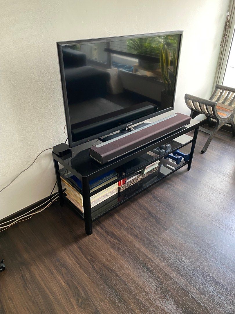 Black IKEA TV Console, Furniture & Home Living, Furniture, TV Consoles