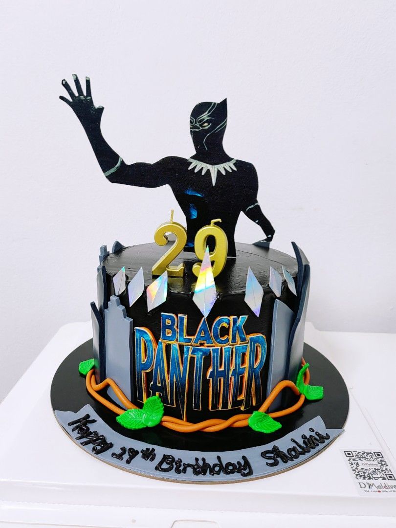 2 Tier Black Panther Themed Birthday Cake  Susies Cakes