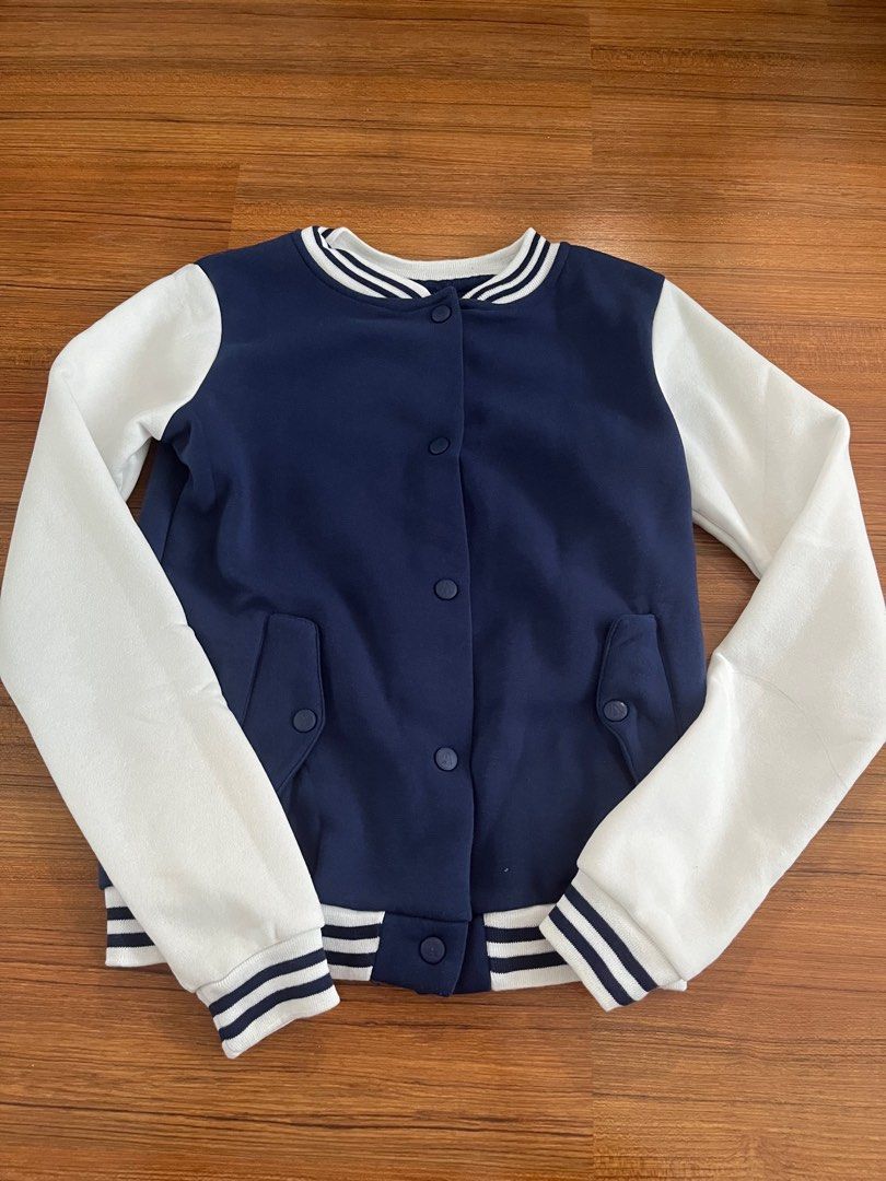blue varsity jacket, Women's Fashion, Coats, Jackets and Outerwear on