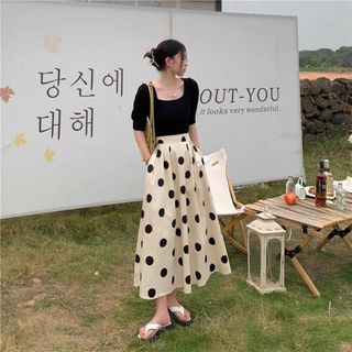 BN polka dot Midi Skirt