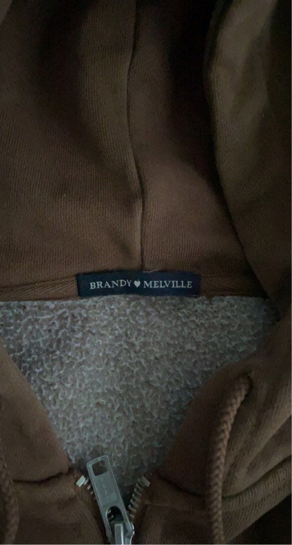 Brandy Melville brown zipup (oversized), Women's Fashion, Coats