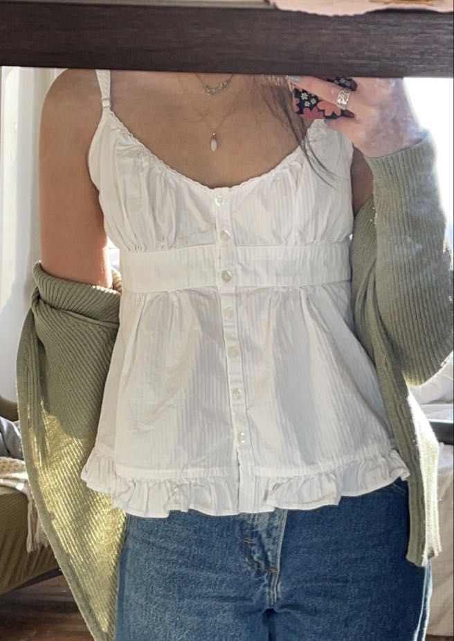 Brandy Tiffany tank babydoll top coquette, Women's Fashion, Tops