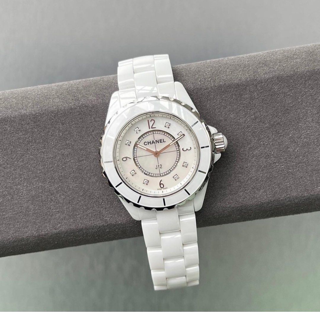 Chanel J12 Diamonds MOP 38mm 12 diamonds index Mother of Pearl