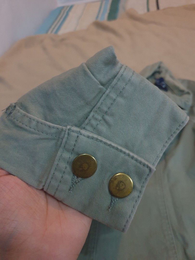 Charter Club Jacket in Sage Green (Category: Coats, Jackets and Outerwear) located in Bulacan. Submitted by offmycloset (Listing ID 1224309689, Image 3). Description: Jacket in Sage Green Incredible stitching Very good quality. Great for casual wear Flaw: Usual wear & tear. See photos RFS: Not using anymore.