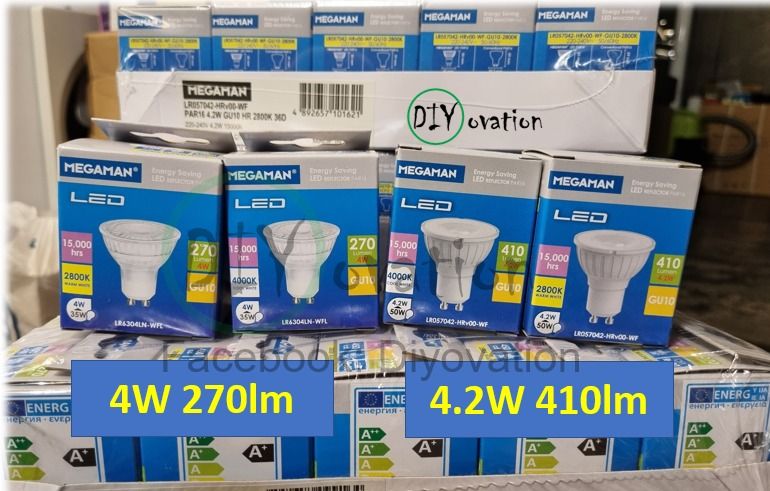 CLEARANCE] MEGAMAN GU10 LED bulb/ 4W/ 4.2W/LR6304LN/ LR057042, Furniture &  Home Living, Lighting & Fans, Lighting on Carousell