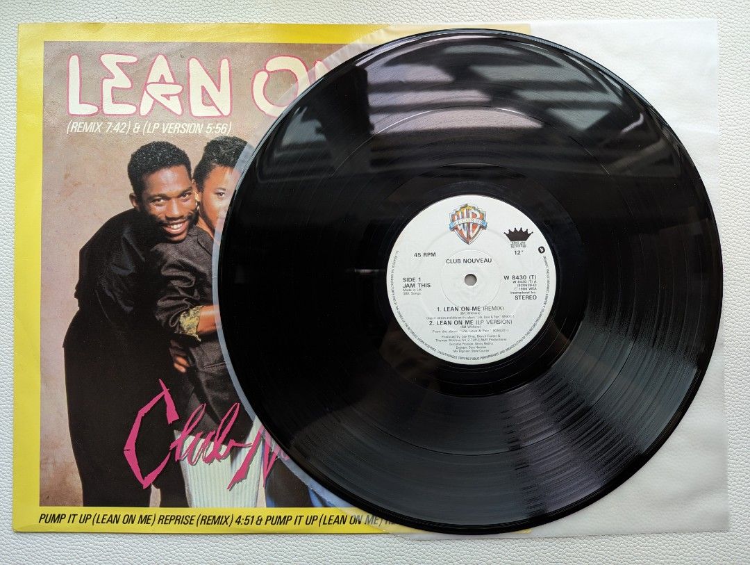 Club Nouveau Lean On Me / Pump It Up Reprise 12-inch Vinyl single LP,  Hobbies & Toys, Music & Media, Vinyls on Carousell