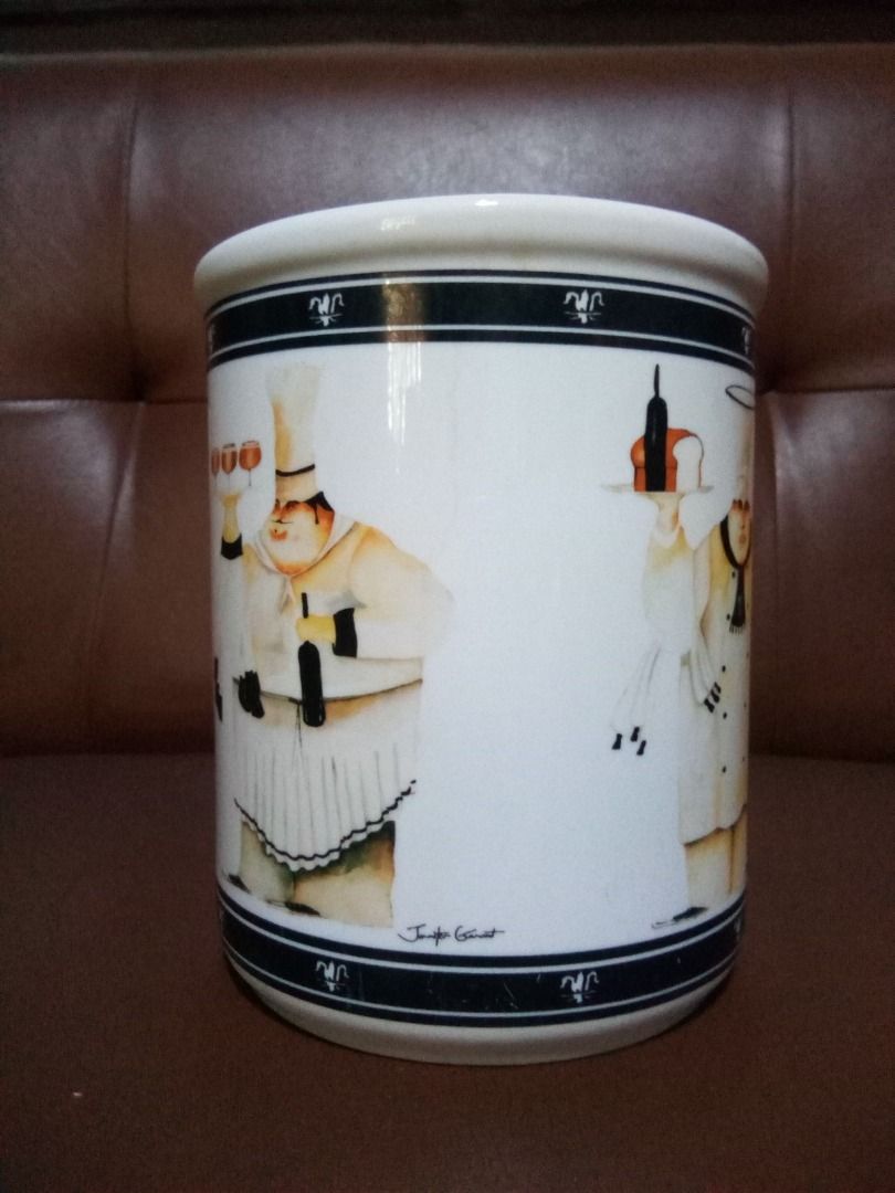 Collectible Cypress Jennifer Garant Cafe Chef Crock Utensil Holder
