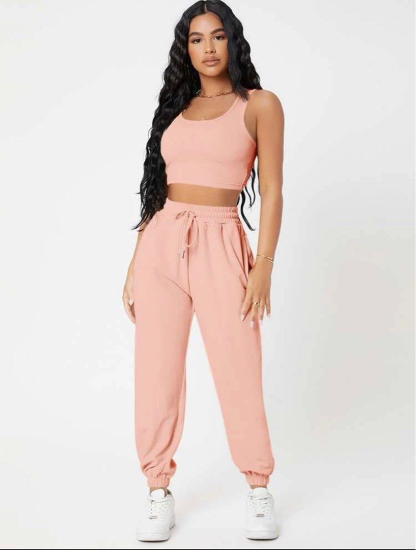 Crop top and joggers set Women s Fashion Dresses Sets Sets or Coordinates on Carousell