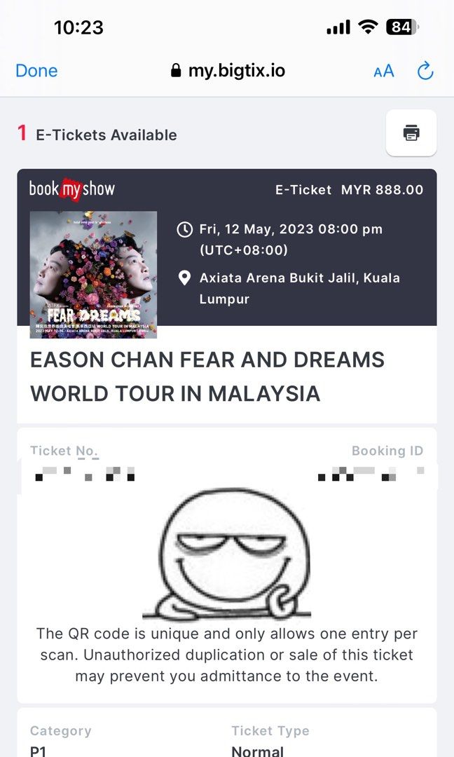 Eason Chan Fear and Dreams Malaysia (12/5/2023), Tickets & Vouchers, Event Tickets on Carousell