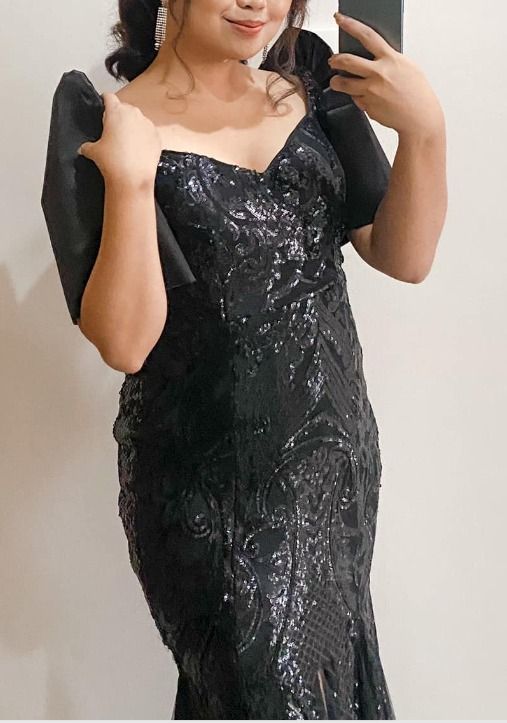 Black modern store filipiniana dress