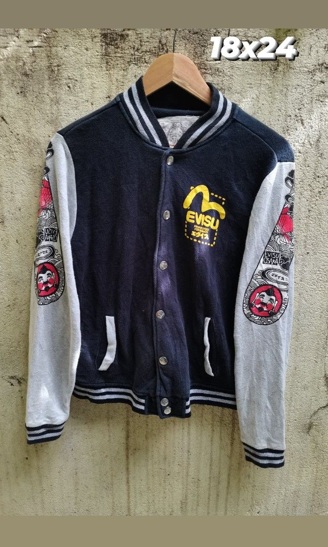 Evisu Varsity Jacket, Women's Fashion, Coats, Jackets and Outerwear on ...