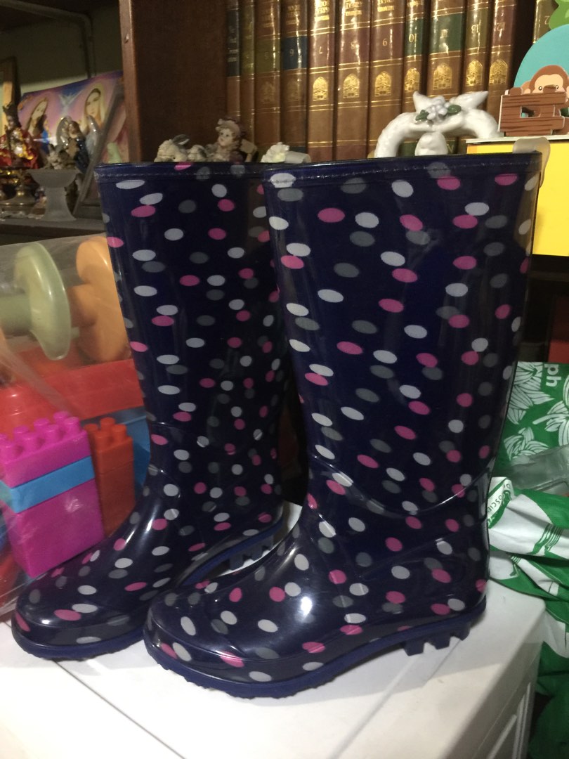 F F Navy Blue with Polka Dots Kids Boots Babies Kids Babies
