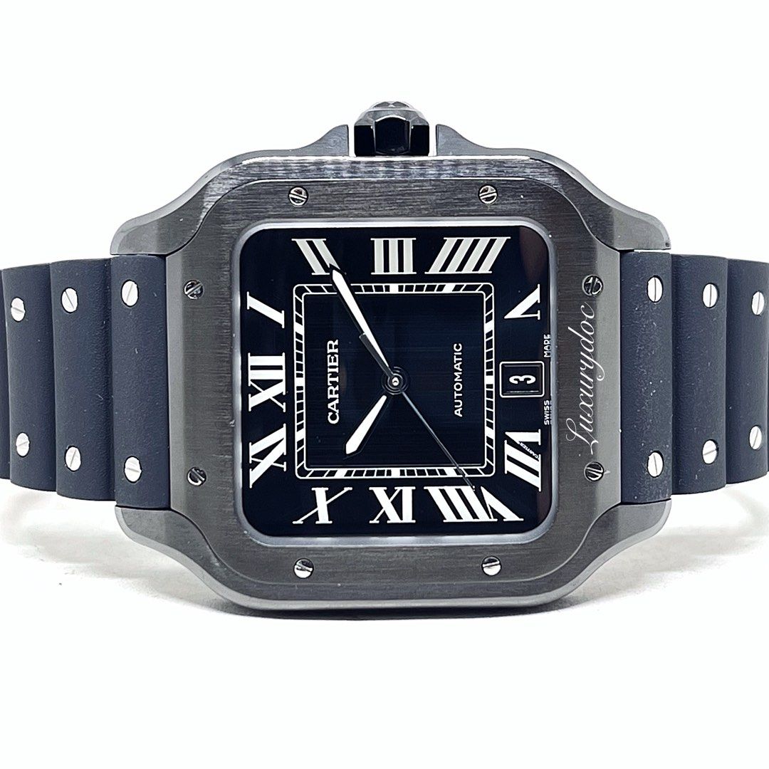 Cartier santos hotsell black dial